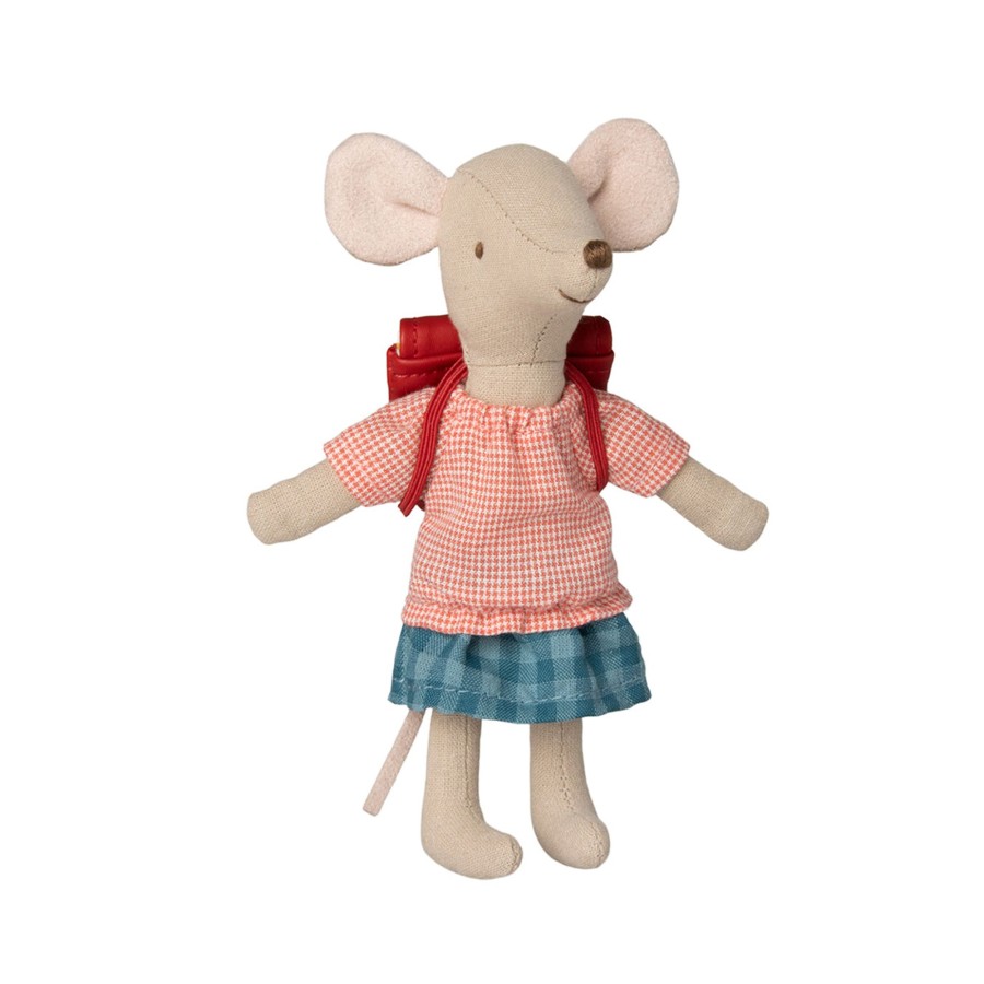 Baby & Child Maileg Soft Toys | Maileg Tricycle Mouse Big Sister With Bag - Red