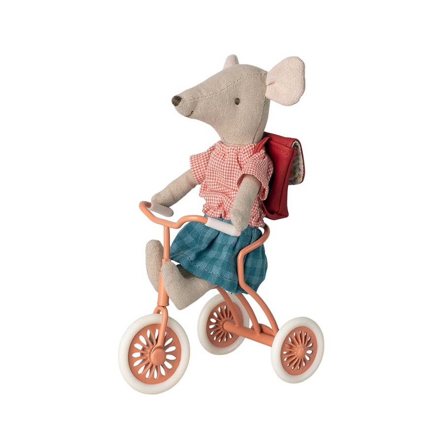 Baby & Child Maileg Soft Toys | Maileg Tricycle Mouse Big Sister With Bag - Red