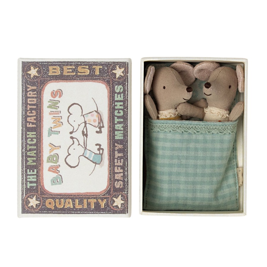 Gifts Maileg | Maileg Baby Mice - Twins In Matchbox