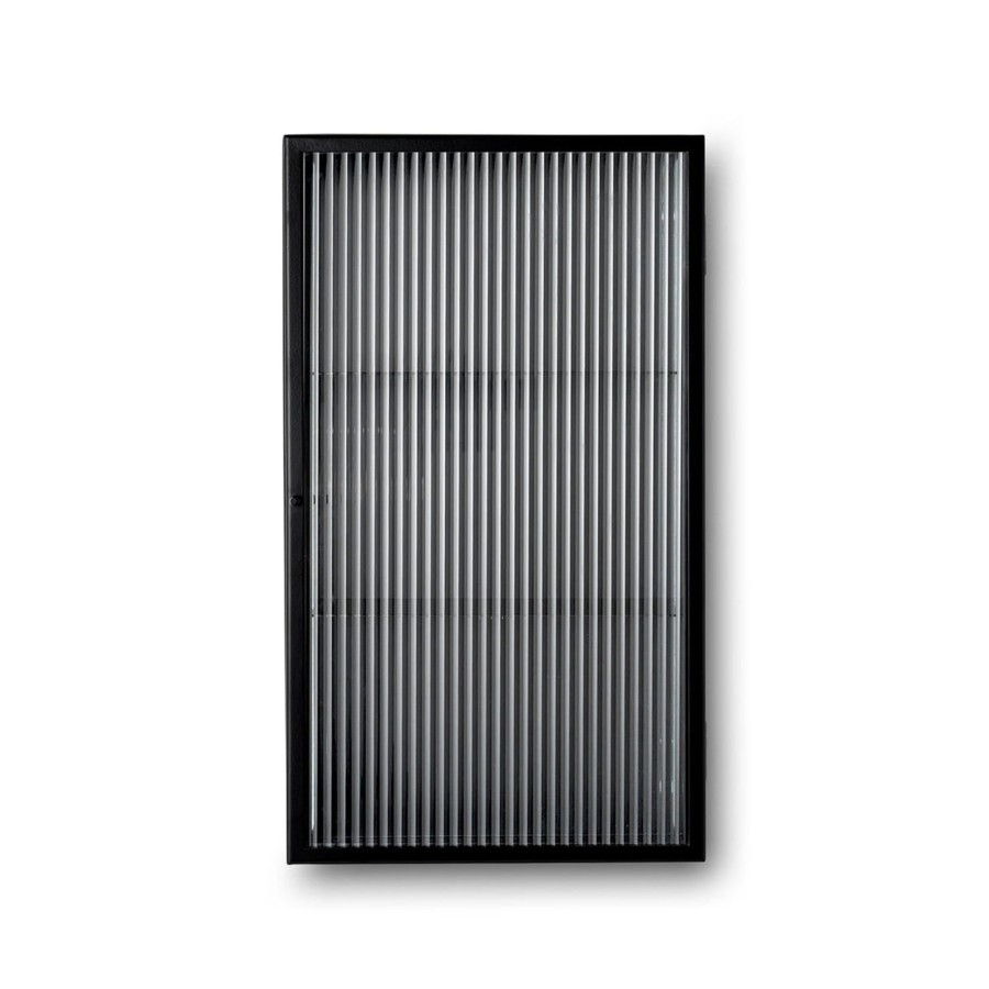 Home & Living Ferm Living Cabinets | Ferm Living Haze Wall Cabinet - Reeded Glass Black