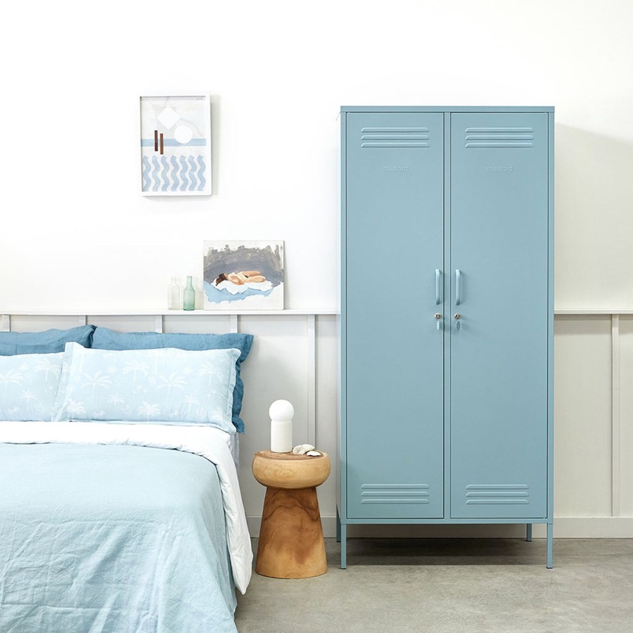 Home & Living Mustard Made Bedroom Storage | Mustard Made Metal Tall Twinny Locker In Blue Ocean