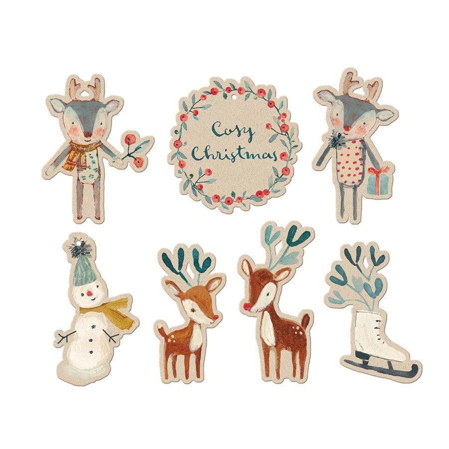 Gifts Maileg | Maileg Cosy Christmas Gift Tags - 14Pcs - Off White