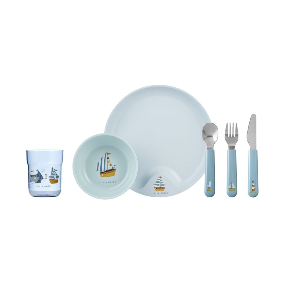 Gifts Little Dutch | Little Dutch Mepal Dinnerware Set Mio, 6Pcs - Sailors Bay Blue