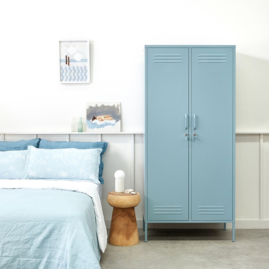 Home & Living Mustard Made Bathroom Storage | Mustard Made Metal Tall Twinny Locker In Blue Ocean