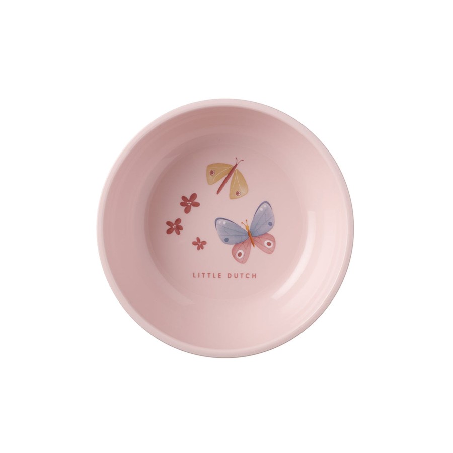 Gifts Little Dutch | Little Dutch Mepal Children'S Bowl - Flowers & Butterflies Pink