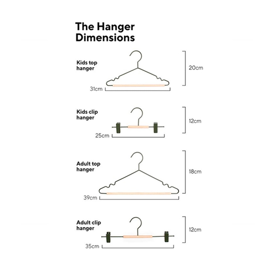 Home & Living Mustard Made Clothes Hangers | Mustard Made Kids Top Hangers Olive