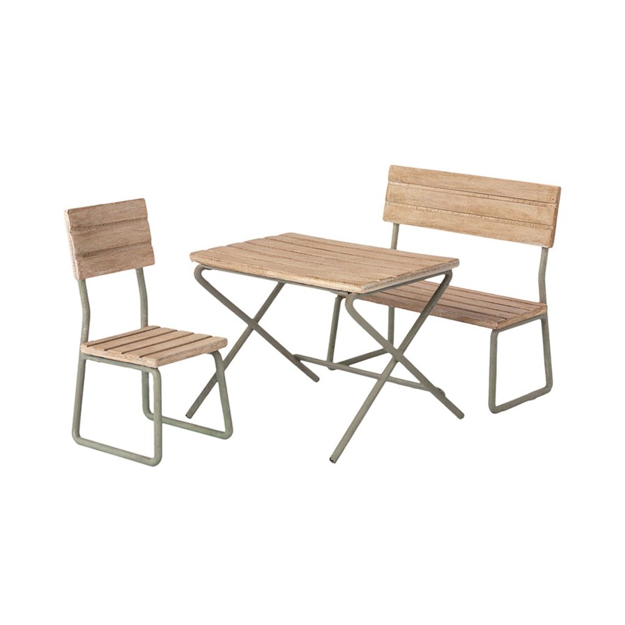 Gifts Maileg | Maileg Garden Table With Chair And Bench Set