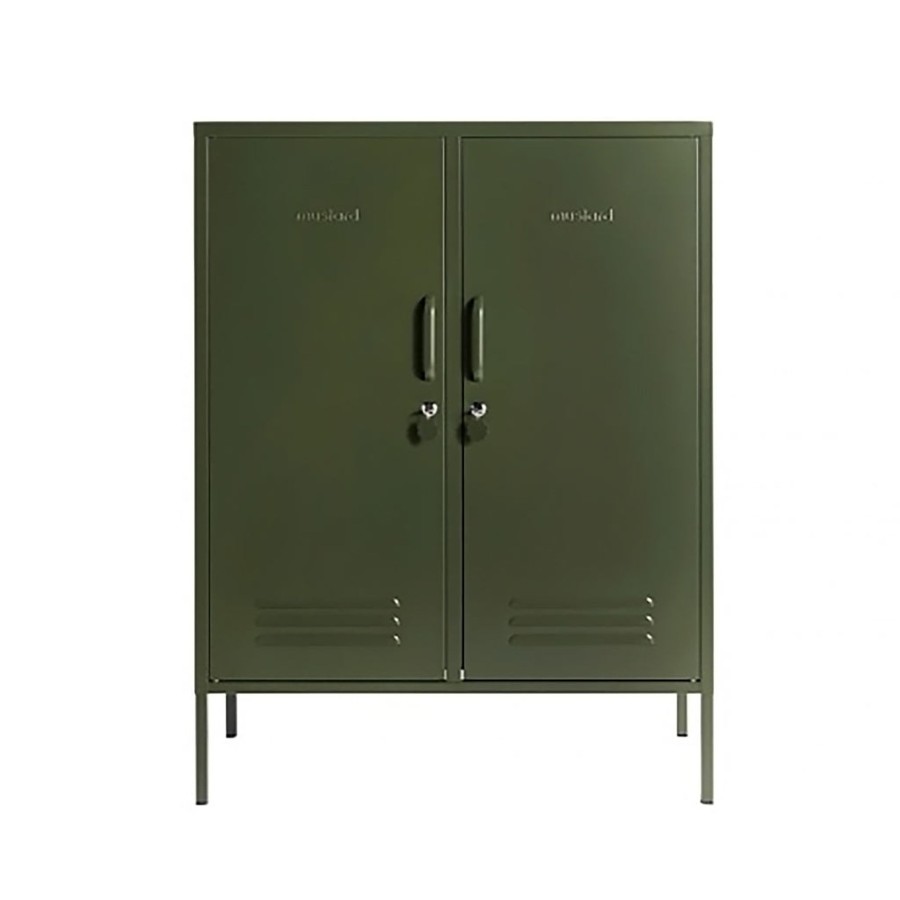 Home & Living Mustard Made Bedroom Storage | Mustard Made Lowdown Metal Locker In Olive