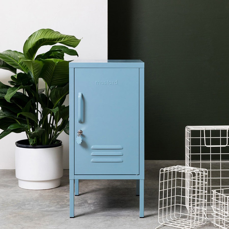 Home & Living Mustard Made Kitchen Storage | Mustard Made Shorty Metal Locker In Ocean Blue