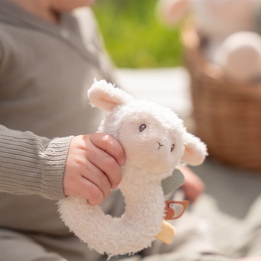 Gifts Little Dutch | Little Dutch Sheep Rattle - Little Farm Off White