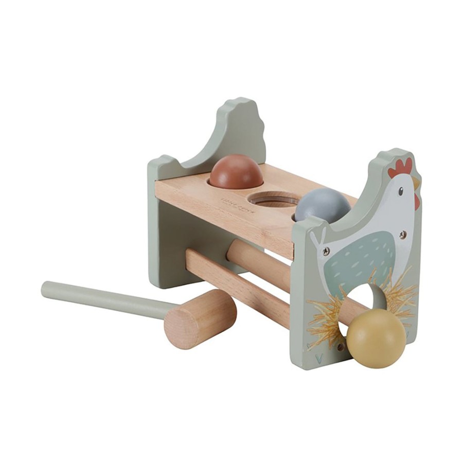 Gifts Little Dutch | Little Dutch Pounding Bench With Rolling Balls - Little Farm Multi