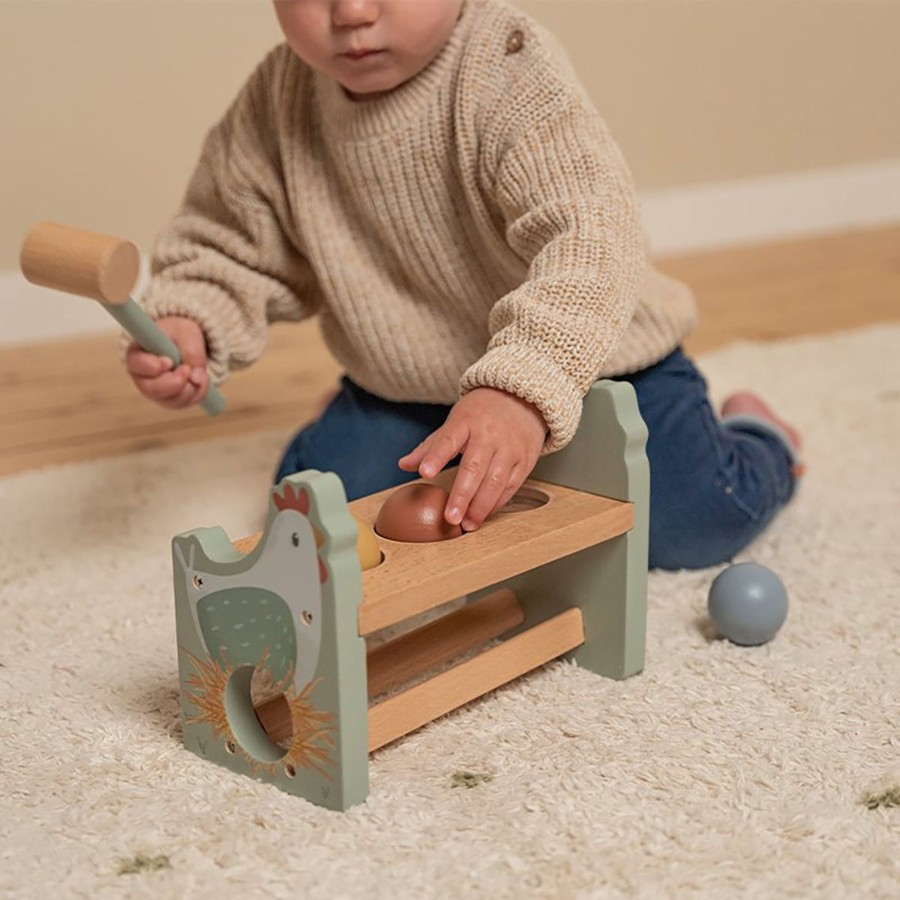 Gifts Little Dutch | Little Dutch Pounding Bench With Rolling Balls - Little Farm Multi