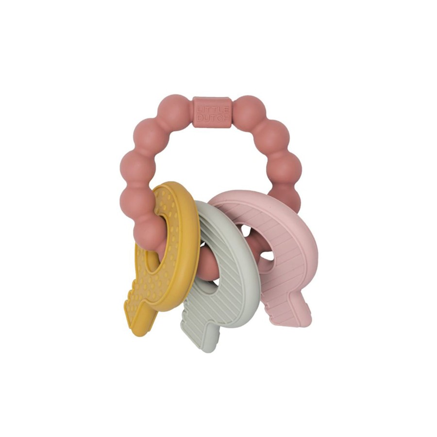 Baby & Child Little Dutch Baby Teethers & Pacifiers | Little Dutch Teething Toy Keychain Pink