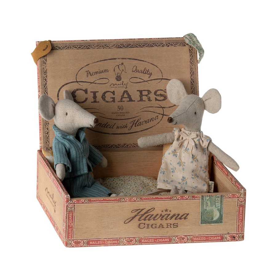 Gifts Maileg | Maileg Mum & Dad Mice In Cigarbox