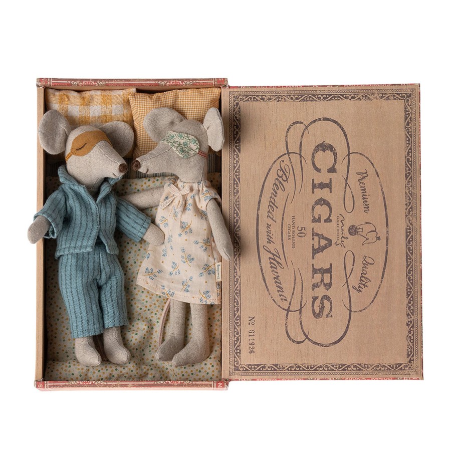 Gifts Maileg | Maileg Mum & Dad Mice In Cigarbox