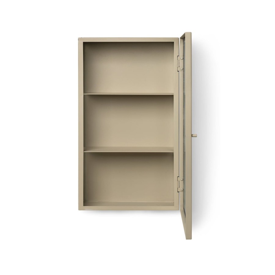 Home & Living Ferm Living Bathroom Storage | Ferm Living Haze Wall Cabinet - Reeded Glass Cashmere