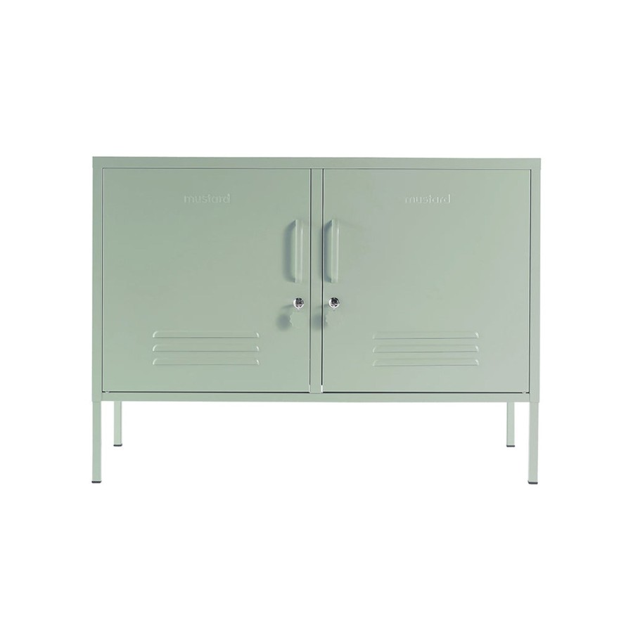 Home & Living Mustard Made Kitchen Storage | Mustard Made Shorty Metal Locker In Sage Green