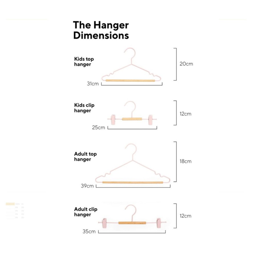 Home & Living Mustard Made Clothes Hangers | Mustard Made Kids Top Hangers Blush