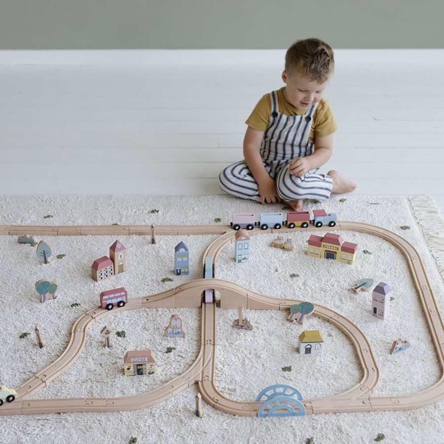 Baby & Child Little Dutch Wooden Toys | Wooden Train Set In Xxl By Little Dutch Toys Multicolour