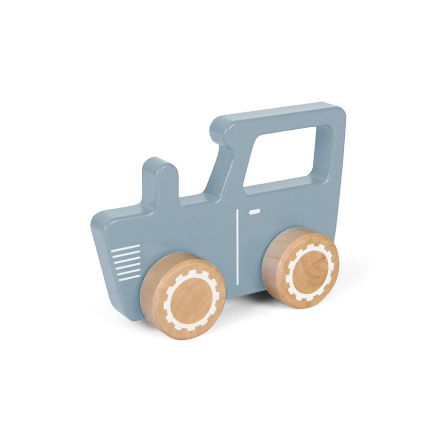 Gifts Little Dutch | Little Dutch Wooden Toy Tractor Blue