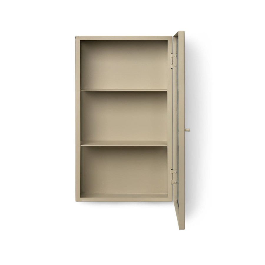 Home & Living Ferm Living Kitchen Storage | Ferm Living Haze Wall Cabinet - Reeded Glass Cashmere