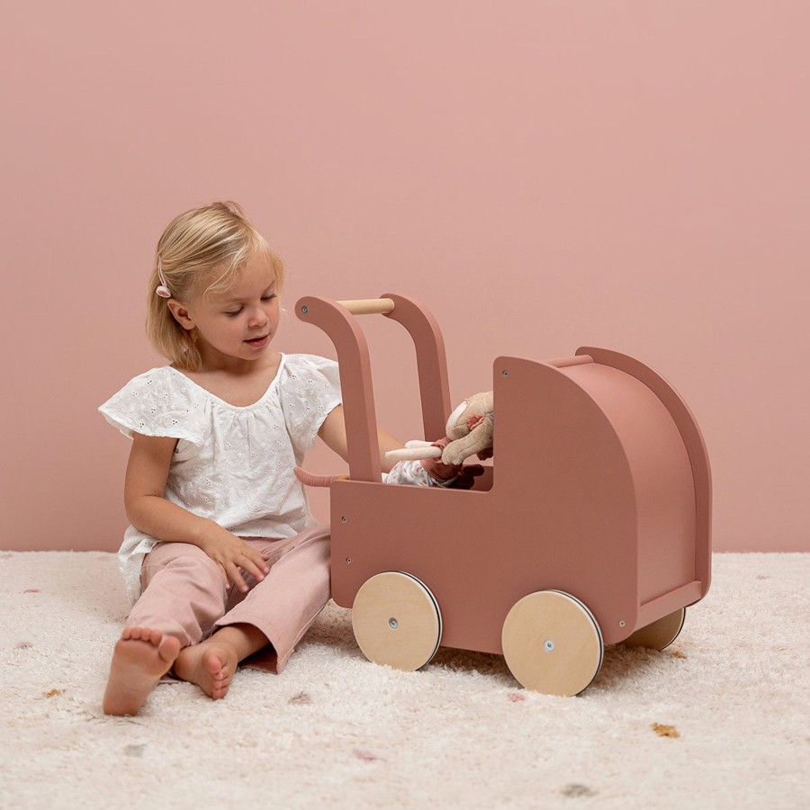 Gifts Little Dutch | Little Dutch Wooden Doll Pram Rose