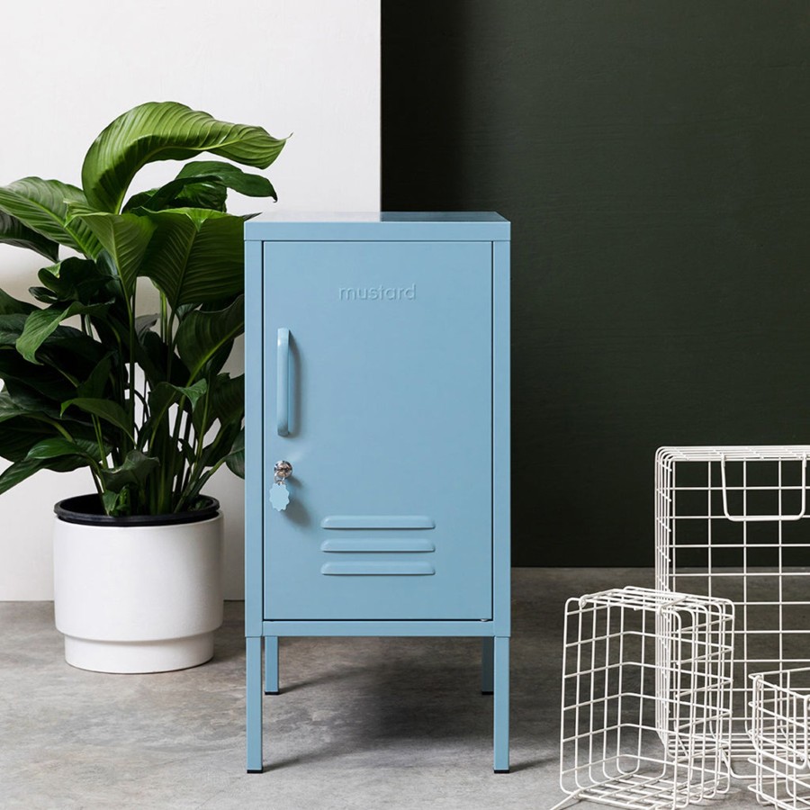 Home & Living Mustard Made Bathroom Storage | Mustard Made Shorty Metal Locker In Ocean Blue