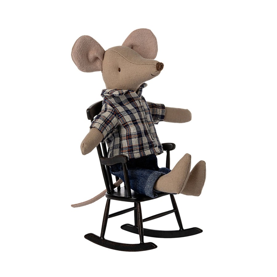 Baby & Child Maileg Dolls & Doll Accessories | Maileg Rocking Chair, Mouse - Anthracite