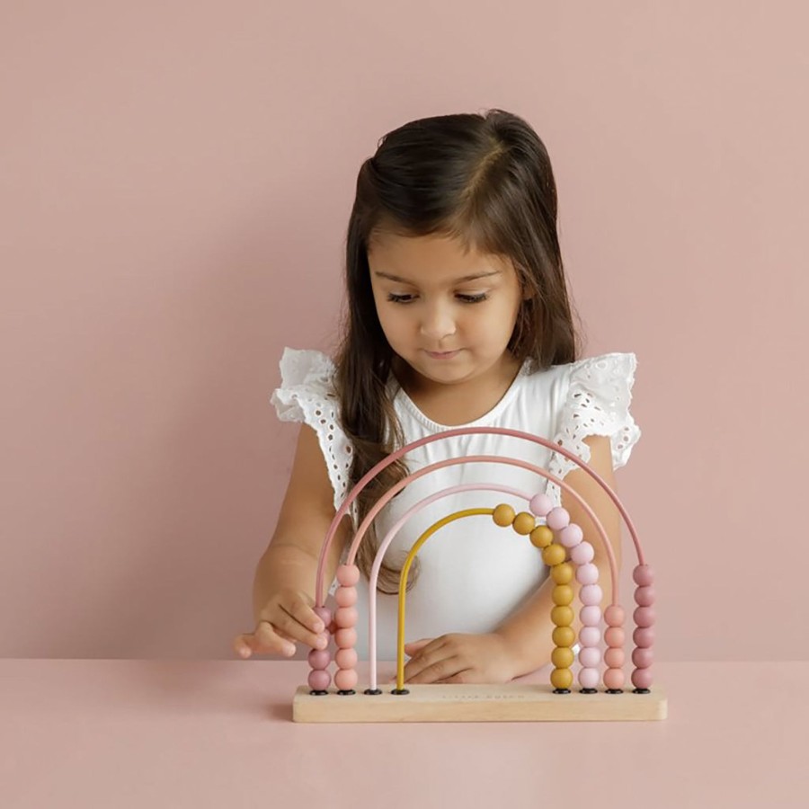 Gifts Little Dutch | Little Dutch Rainbow Abacus Pure & Nature Pink