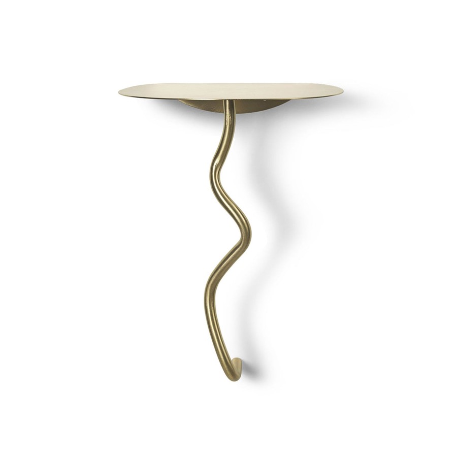 Home & Living Ferm Living Bathroom Storage | Ferm Living Curvature Wall Table Brass