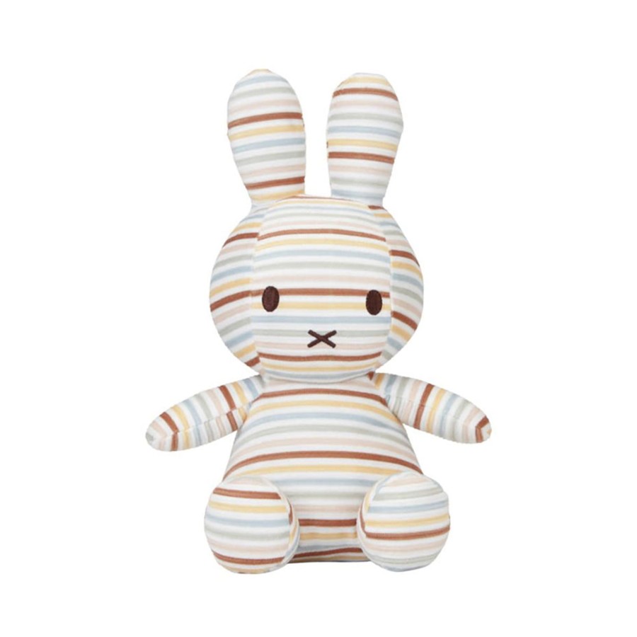 Gifts Little Dutch | Little Dutch X Miffy Cuddle Toy - Vintage Sunny Stripes All Over Multicolour