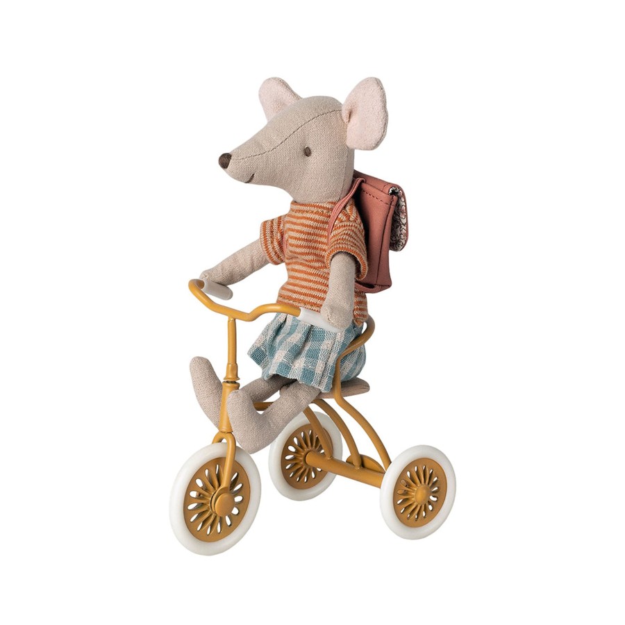 Baby & Child Maileg Soft Toys | Maileg Tricycle Mouse Big Sister With Bag - Old Rose