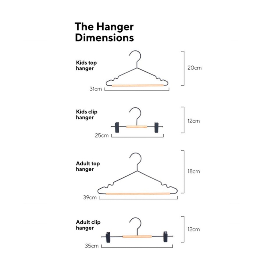 Home & Living Mustard Made Clothes Hangers | Mustard Made Kids Clip Hangers Slate