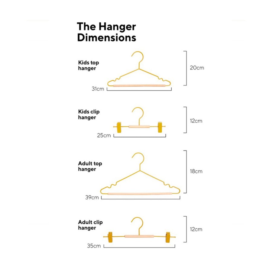 Home & Living Mustard Made Clothes Hangers | Made Kids Top Hangers Mustard