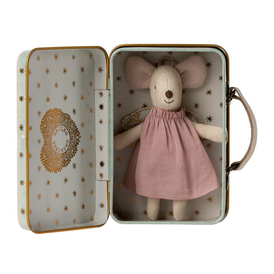 Baby & Child Maileg Soft Toys | Maileg Angel Mouse In Suitcase