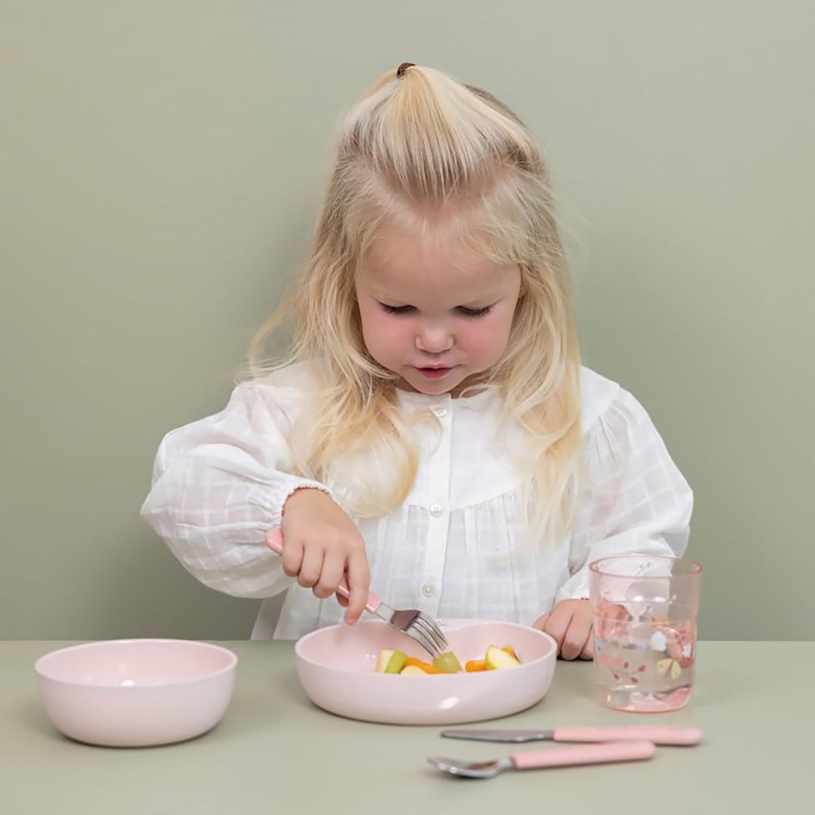 Baby & Child Little Dutch Snack Bowls & Plates | Little Dutch Mepal Children'S Bowl - Flowers & Butterflies Pink