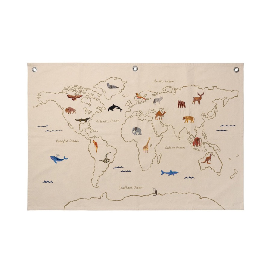 Gifts Ferm Living | Ferm Living The World Map Poster Off White