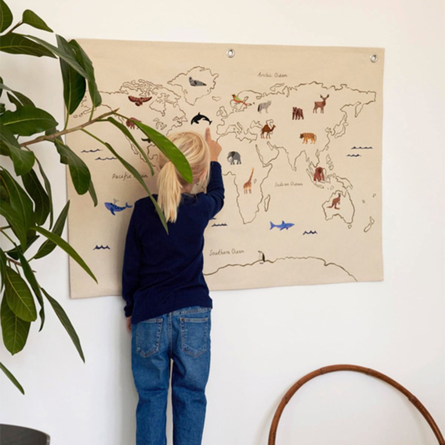 Gifts Ferm Living | Ferm Living The World Map Poster Off White