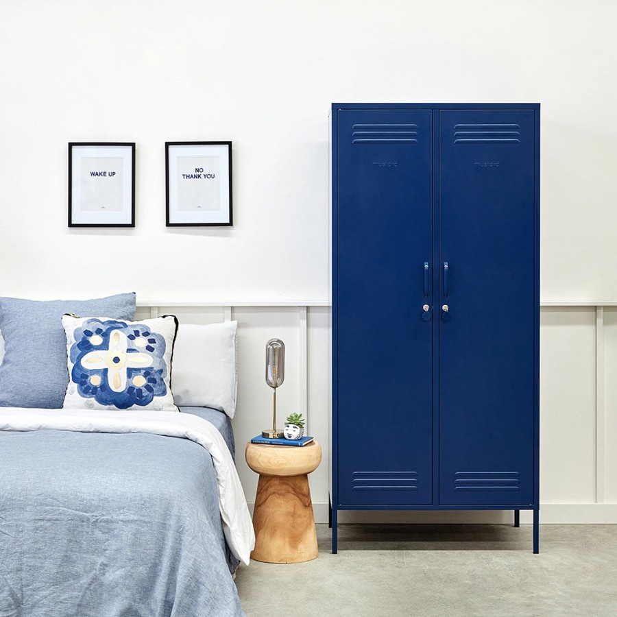 Home & Living Mustard Made Bathroom Storage | Mustard Made Metal Tall Twinny Locker In Navy