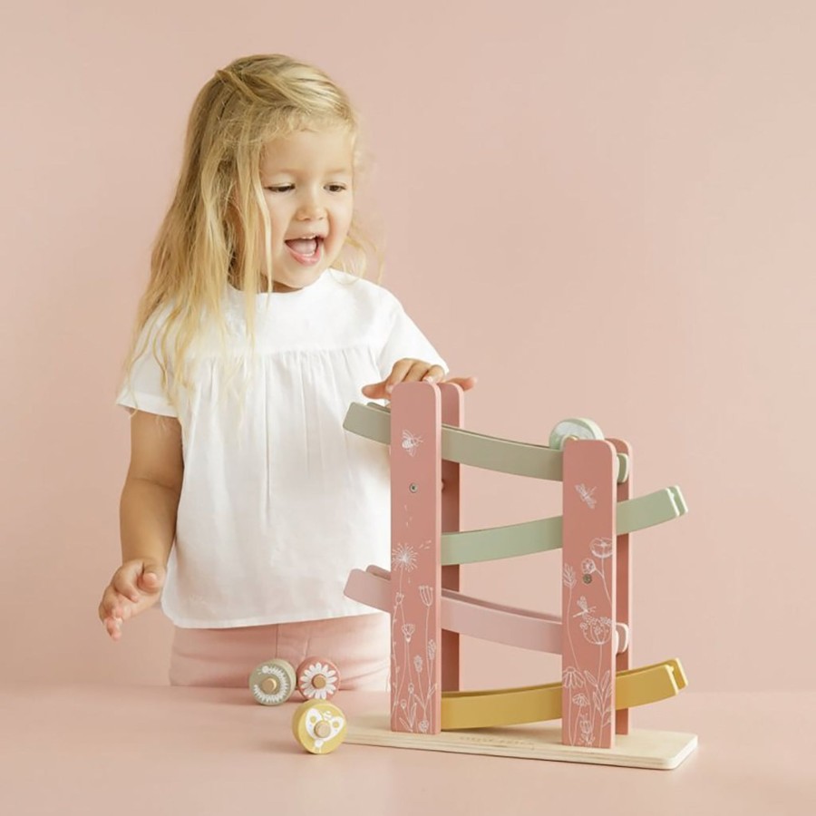 Baby & Child Little Dutch Wooden Toys | Little Dutch Ramp Racer - Wild Flowers Pink