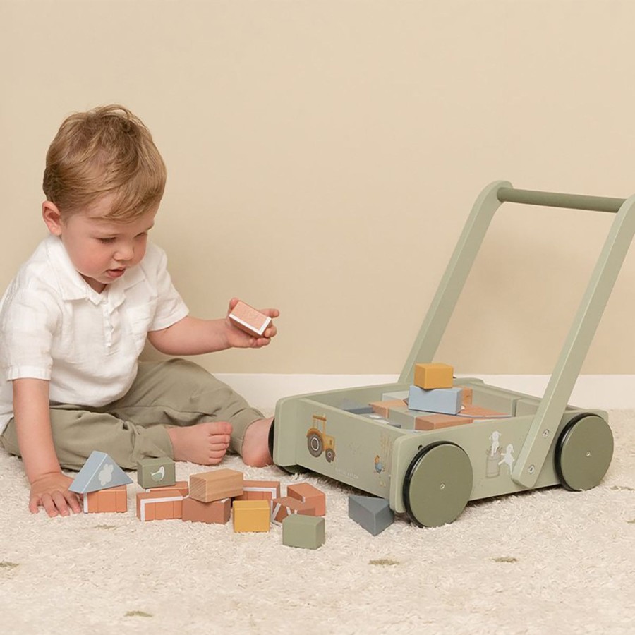 Gifts Little Dutch | Little Dutch Baby Walker/Block Trolley - Little Farm Multi