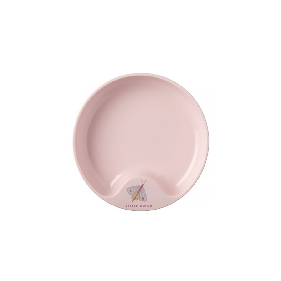 Baby & Child Little Dutch Snack Bowls & Plates | Little Dutch Mepal Trainer Plate - Flowers & Butterflies Pink