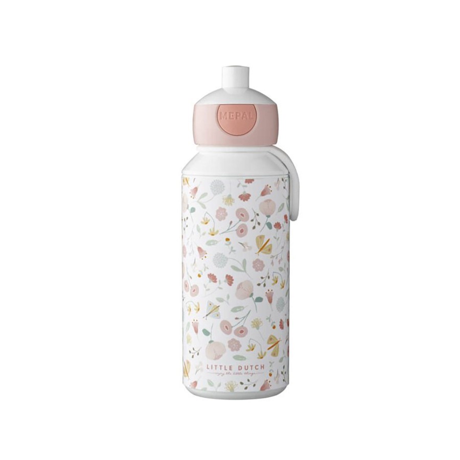 Baby & Child Little Dutch Drink Bottles & Cups | Little Dutch Mepal Pop-Up Water Bottle - Flowers & Butterflies Spring Flowers