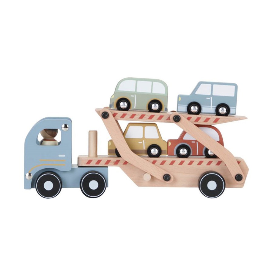 Baby & Child Little Dutch Wooden Toys | Toy Car Transporter With Cars. Quality Wooden Toy Blue