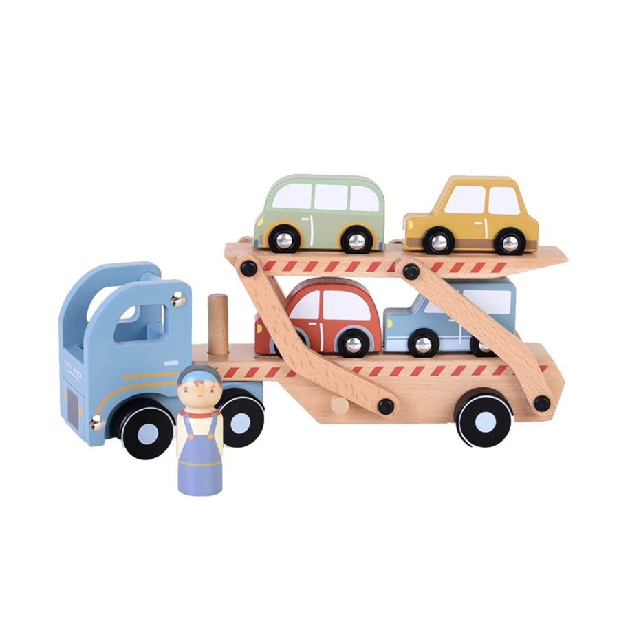 Baby & Child Little Dutch Wooden Toys | Toy Car Transporter With Cars. Quality Wooden Toy Blue