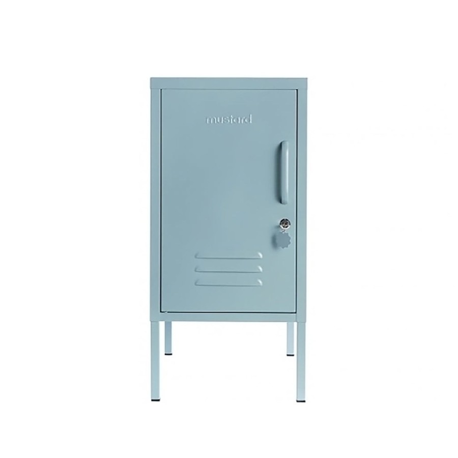 Home & Living Mustard Made Cabinets | Mustard Made Shorty Metal Locker In Ocean Blue, Left Opening