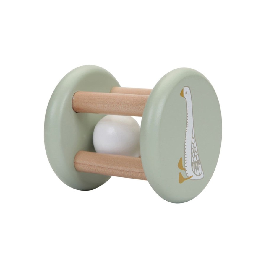 Baby & Child Little Dutch Wooden Toys | Little Dutch Roller Rattle - Olive Little Goose