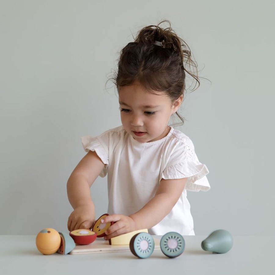 Baby & Child Little Dutch Wooden Toys | Little Dutch Cutting Fruits Multicolour