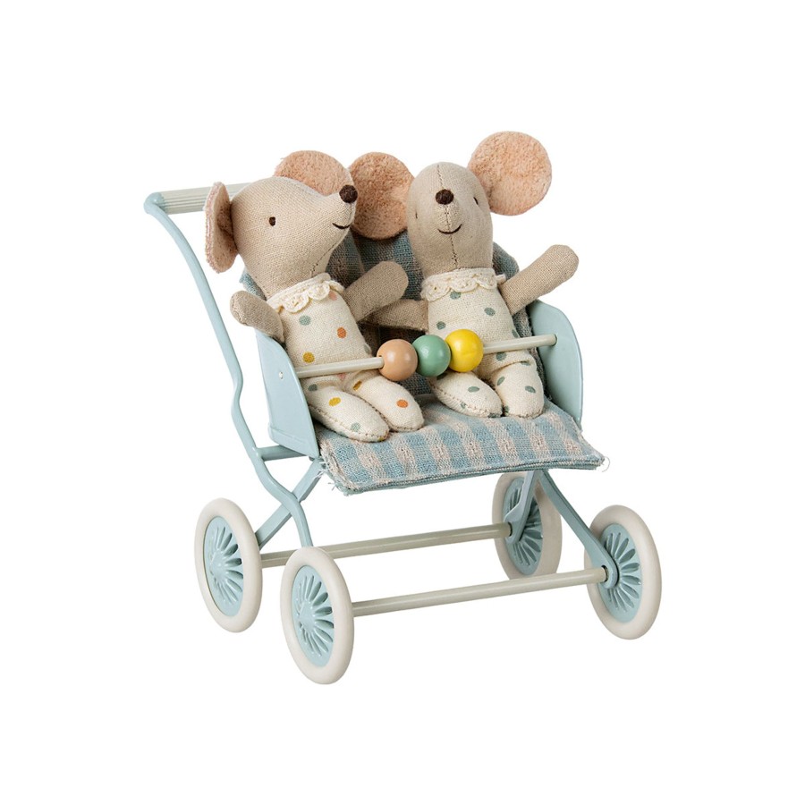 Gifts Maileg | Maileg Stroller, Baby Mice Mint