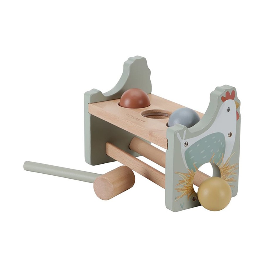 Baby & Child Little Dutch Wooden Toys | Little Dutch Pounding Bench With Rolling Balls - Little Farm Multi